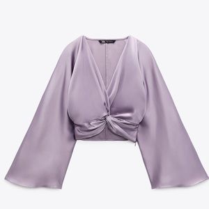 ZARA Satin Crop Top